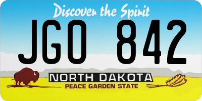 ND license plate JGO842