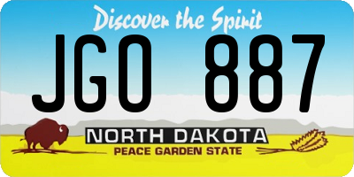 ND license plate JGO887