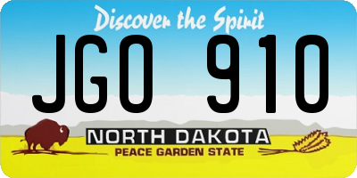 ND license plate JGO910
