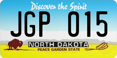 ND license plate JGP015