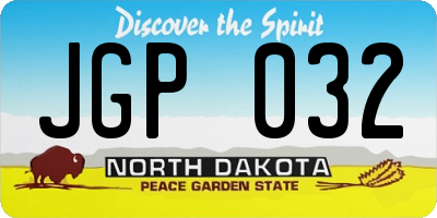 ND license plate JGP032