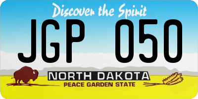 ND license plate JGP050