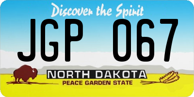 ND license plate JGP067