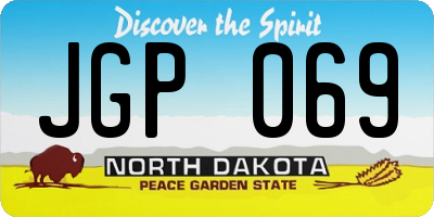 ND license plate JGP069