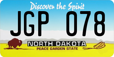 ND license plate JGP078