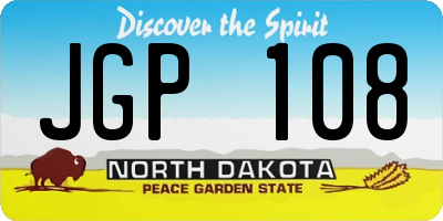 ND license plate JGP108