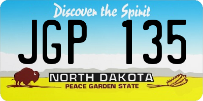 ND license plate JGP135