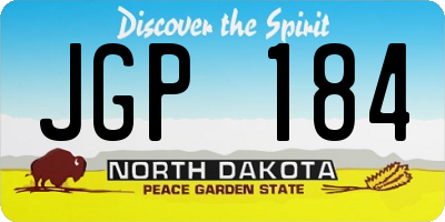 ND license plate JGP184