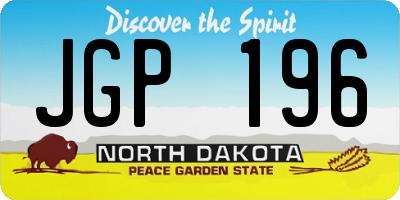 ND license plate JGP196