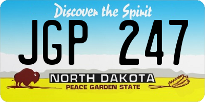 ND license plate JGP247