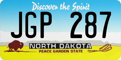 ND license plate JGP287