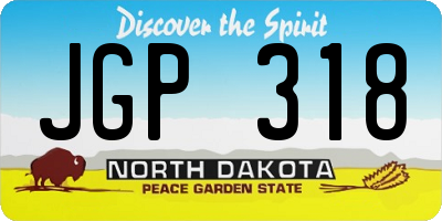 ND license plate JGP318