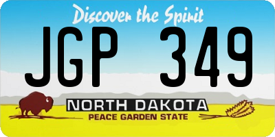 ND license plate JGP349