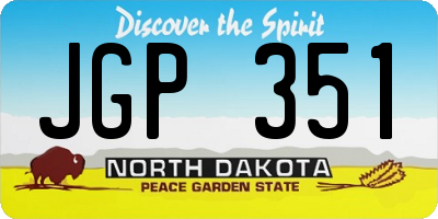 ND license plate JGP351