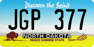 ND license plate JGP377