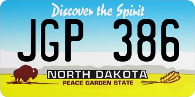 ND license plate JGP386