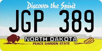 ND license plate JGP389