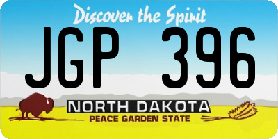 ND license plate JGP396