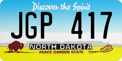 ND license plate JGP417