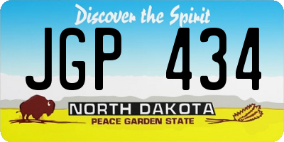 ND license plate JGP434