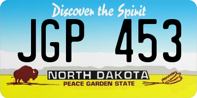 ND license plate JGP453