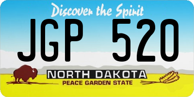 ND license plate JGP520