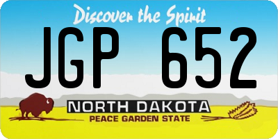 ND license plate JGP652