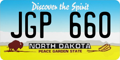 ND license plate JGP660