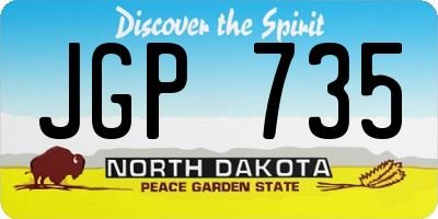 ND license plate JGP735