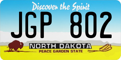 ND license plate JGP802
