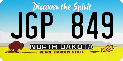 ND license plate JGP849