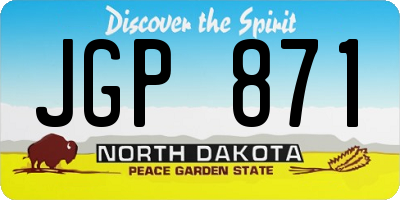 ND license plate JGP871