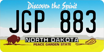 ND license plate JGP883