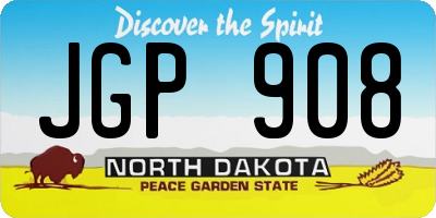 ND license plate JGP908