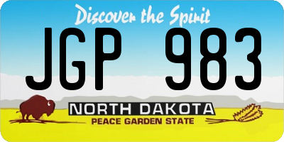 ND license plate JGP983