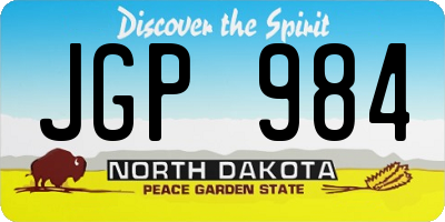 ND license plate JGP984