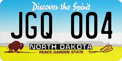 ND license plate JGQ004