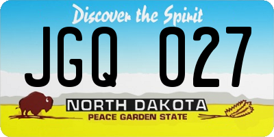 ND license plate JGQ027