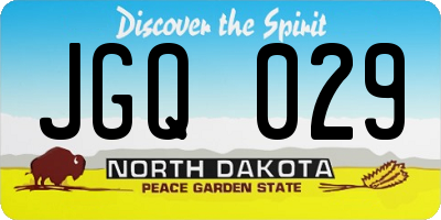 ND license plate JGQ029
