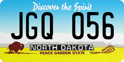 ND license plate JGQ056