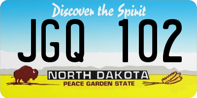 ND license plate JGQ102