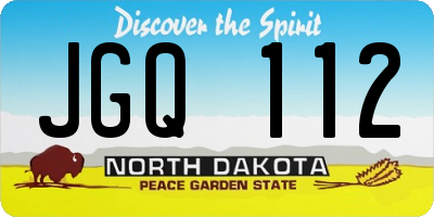 ND license plate JGQ112