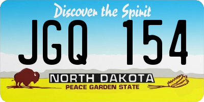 ND license plate JGQ154