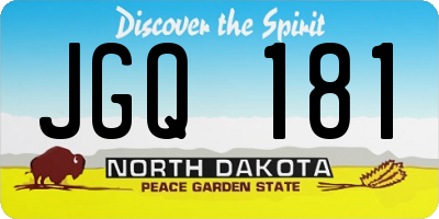 ND license plate JGQ181