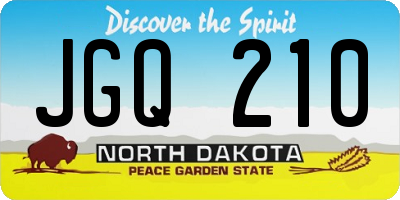 ND license plate JGQ210