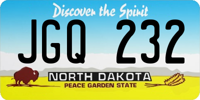 ND license plate JGQ232
