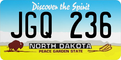 ND license plate JGQ236