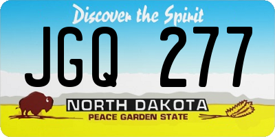 ND license plate JGQ277