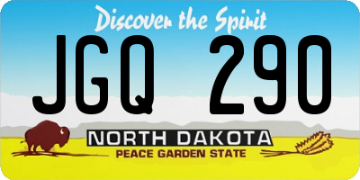ND license plate JGQ290
