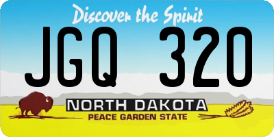 ND license plate JGQ320